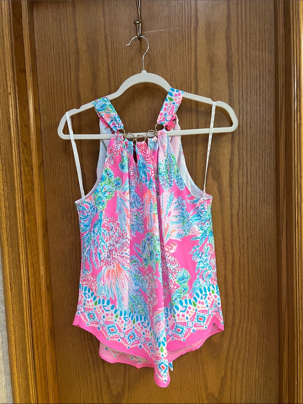 Lilly Pulitzer Julien Pink Multi-Color Halter Camisole. Small. EUC